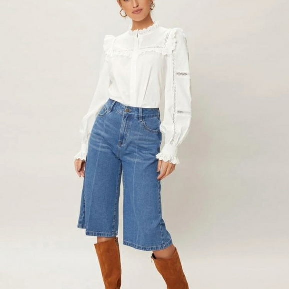 Premium cotton loose capris jeans size L - Picture 3 of 4